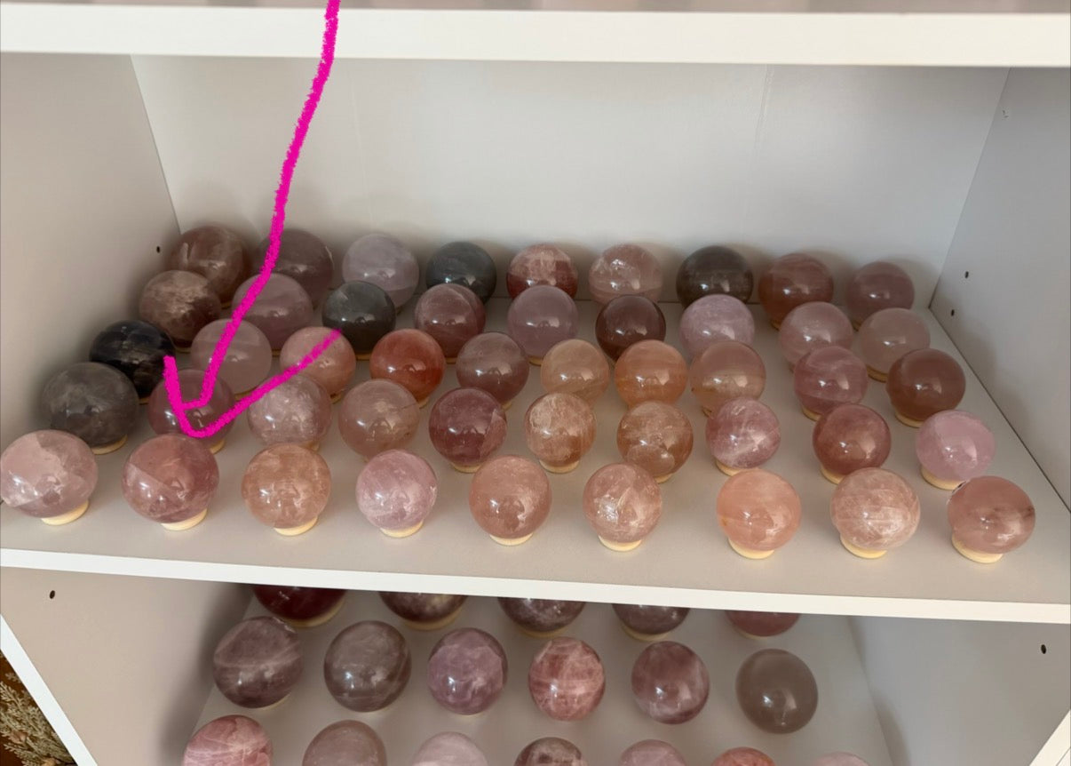 *Electric Mauve Star Rose Quartz Sphere (18)