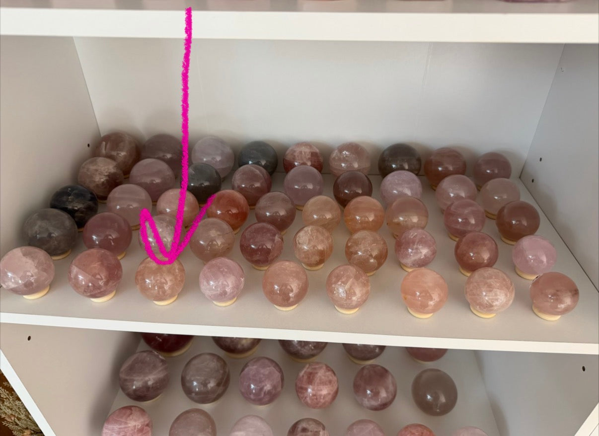 *Peach Star Rose Quartz Sphere (16Q)