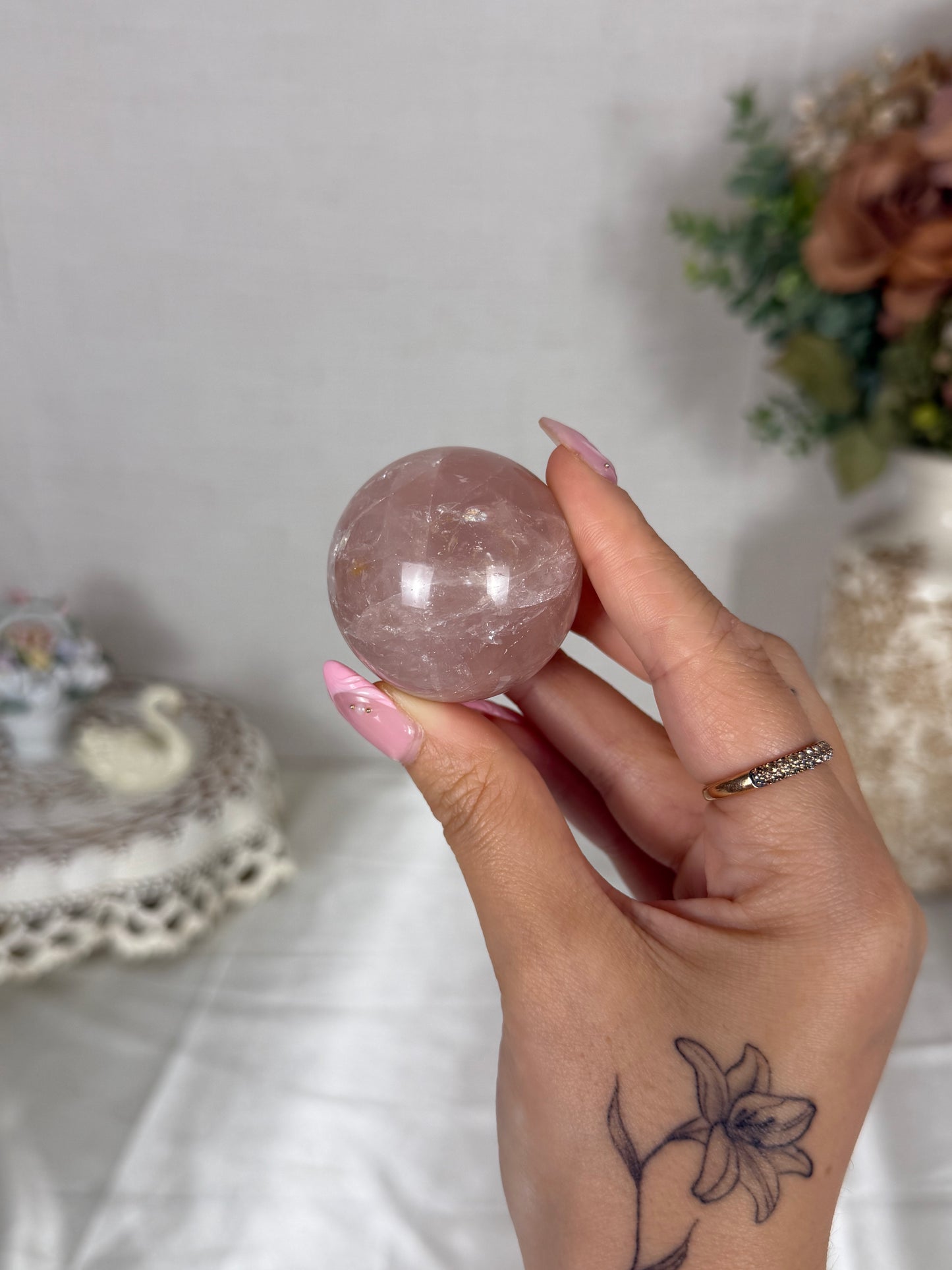 *Star Rose Quartz Sphere (12E)