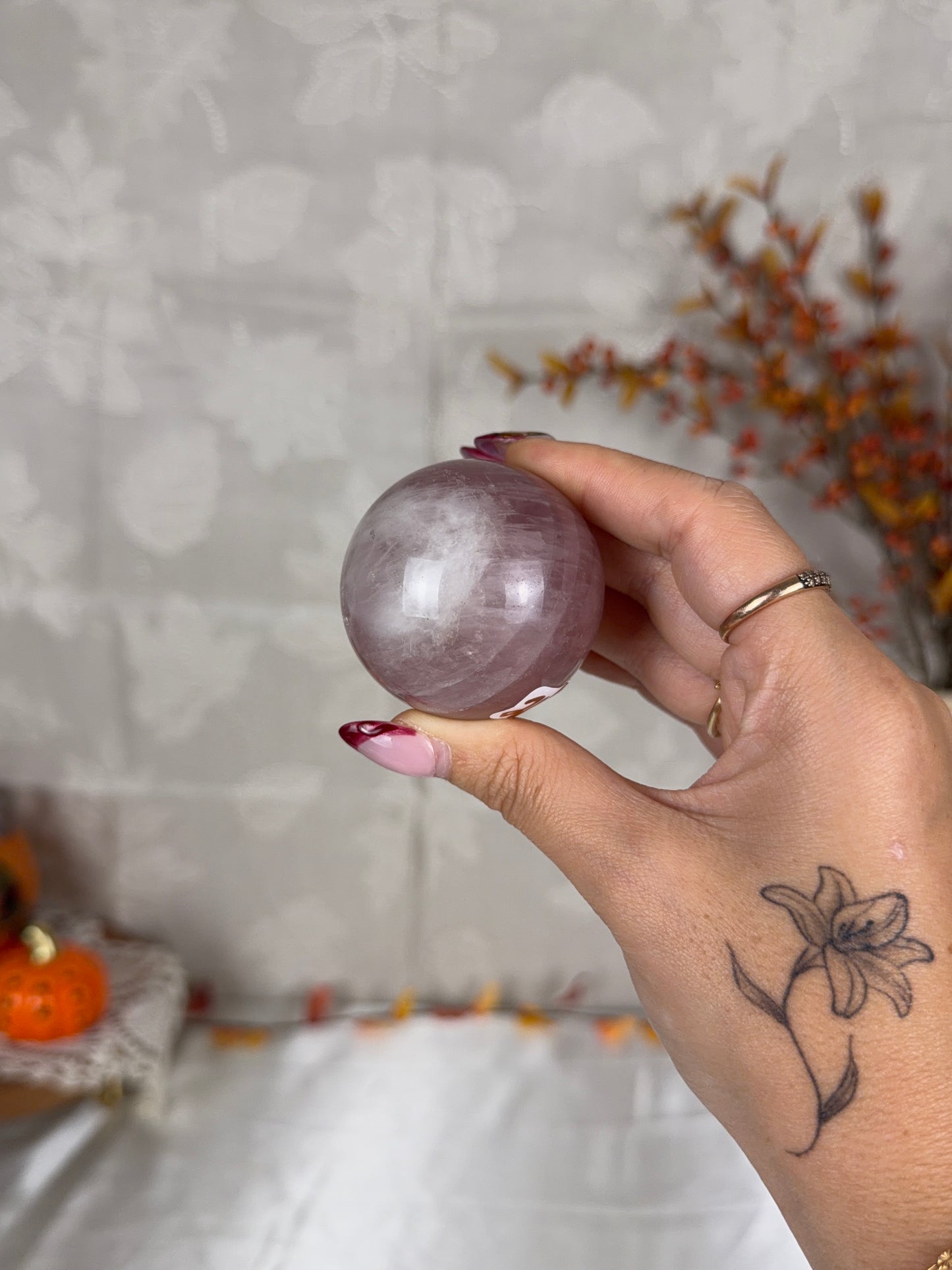 *Berry Plum Star Rose Quartz Sphere (26P)