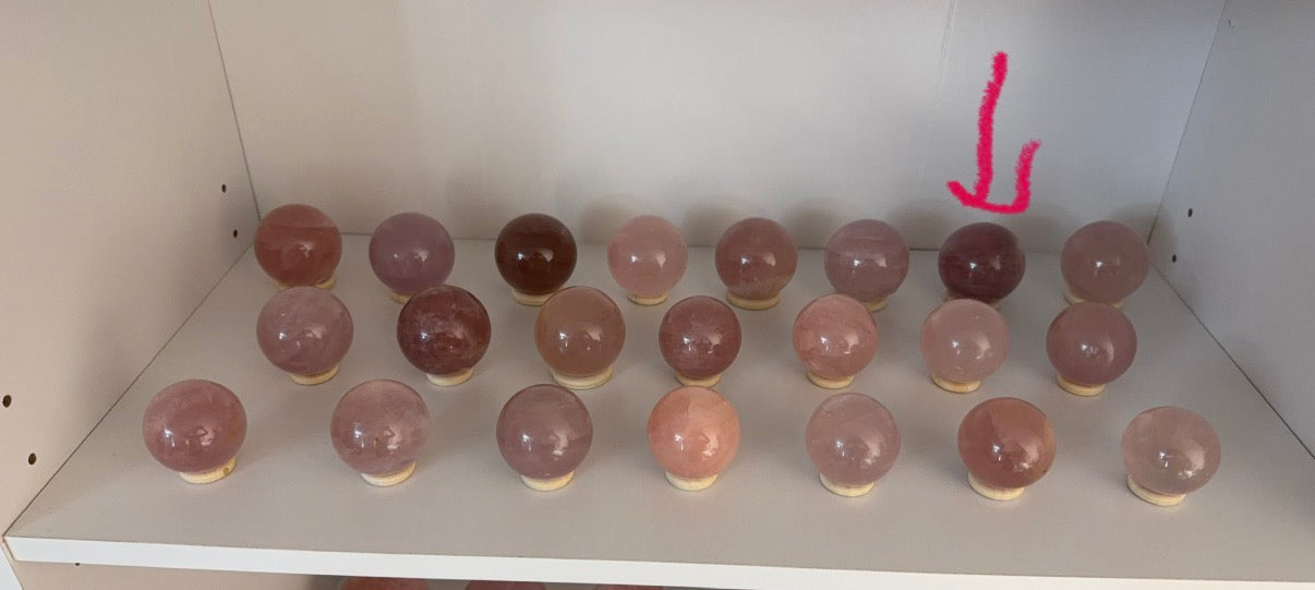 *Berry Plum Star Rose Quartz Sphere (26P)