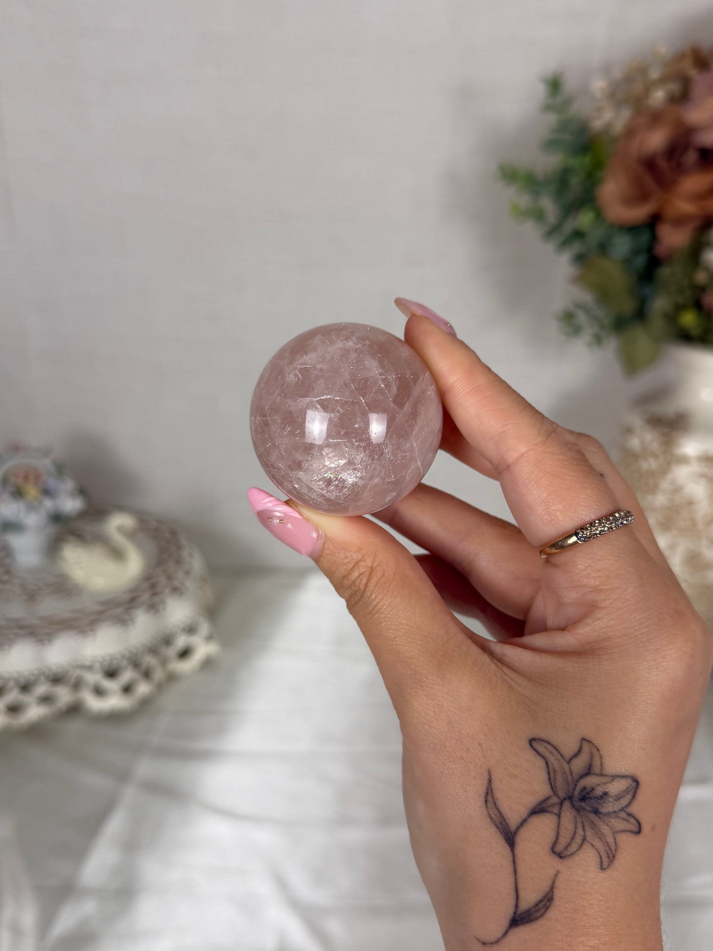 *Star Rose Quartz Sphere (12F)