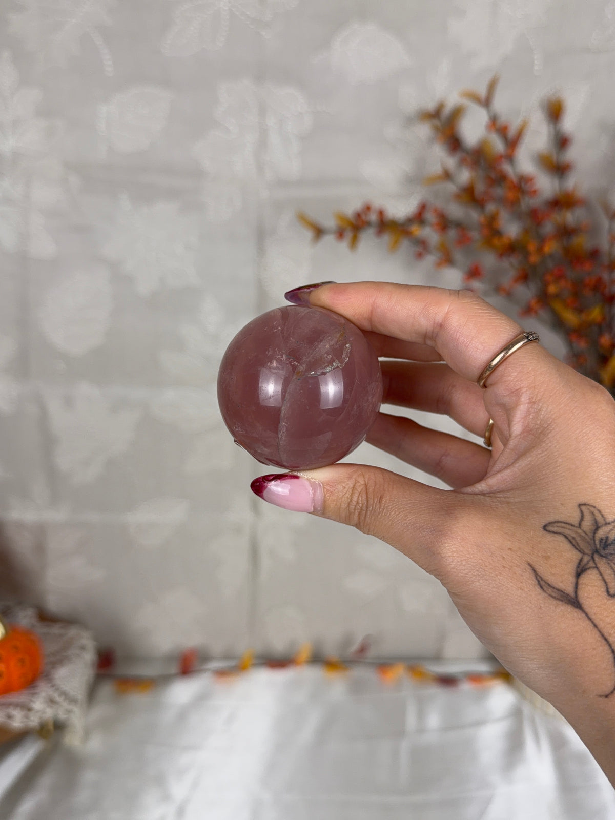 *Juicy Berry Star Rose Quartz Sphere (25S)