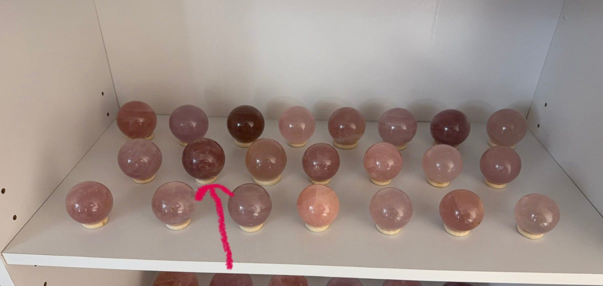 *Juicy Berry Star Rose Quartz Sphere (25S)