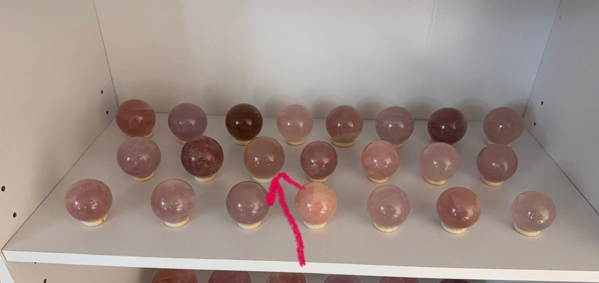 *Smoky Pink Star Rose Quartz Sphere (25M)
