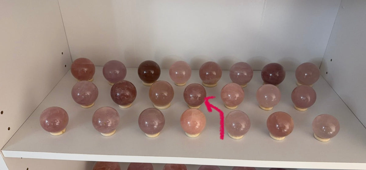 Cloudy Mauve Rose Quartz Sphere (18C)