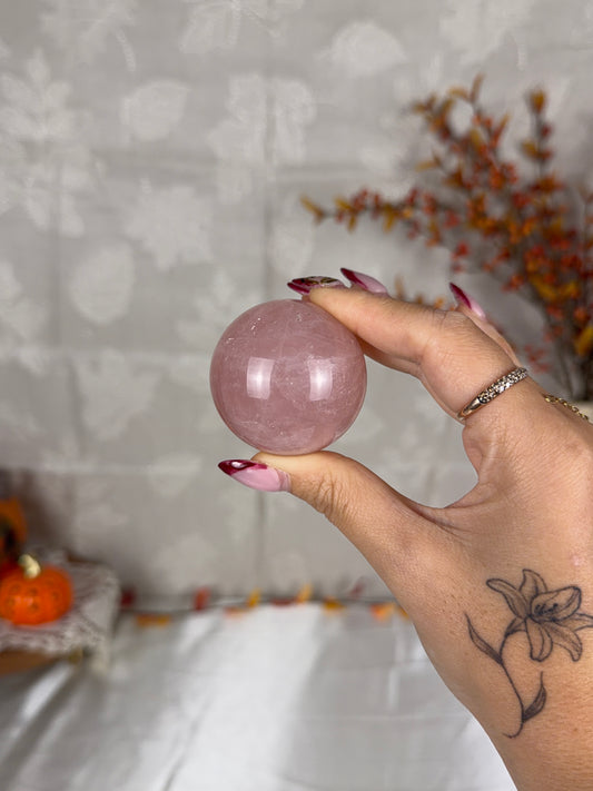 *Smoky Pink Star Rose Quartz Sphere (20B)