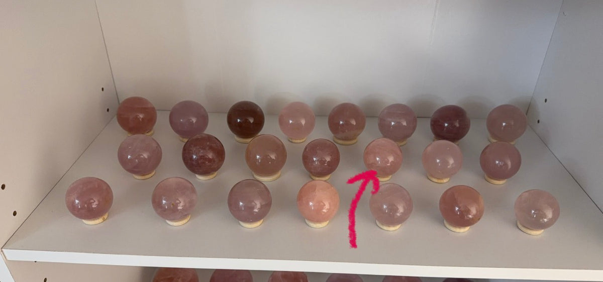 *Smoky Pink Star Rose Quartz Sphere (20B)