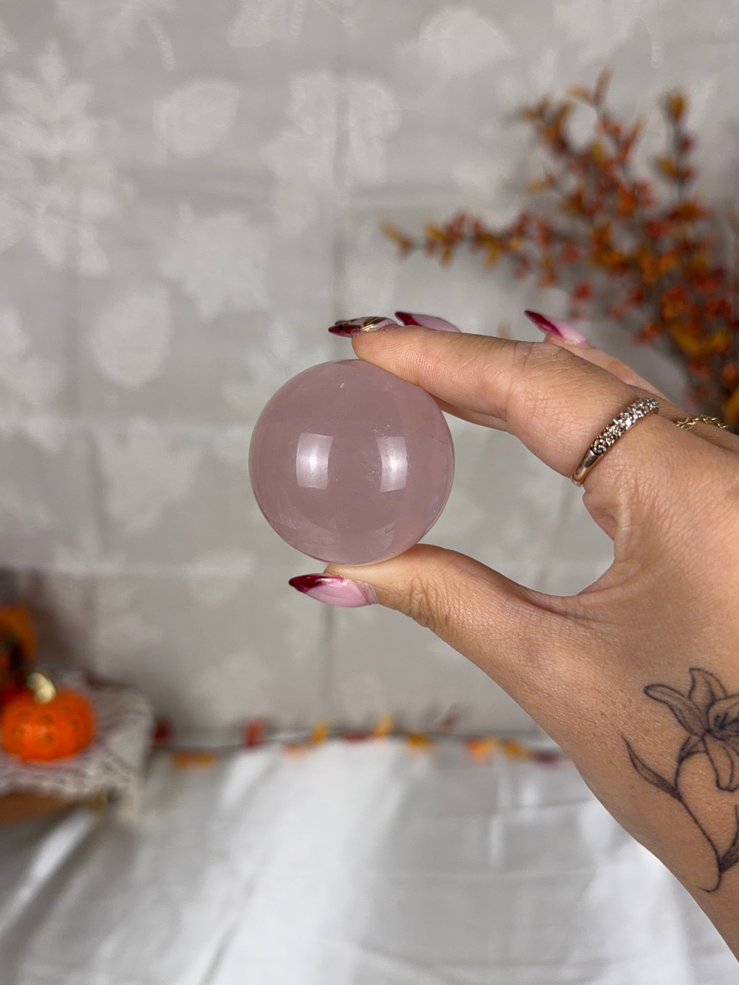 Cloudy Rose Quartz Sphere (16C)