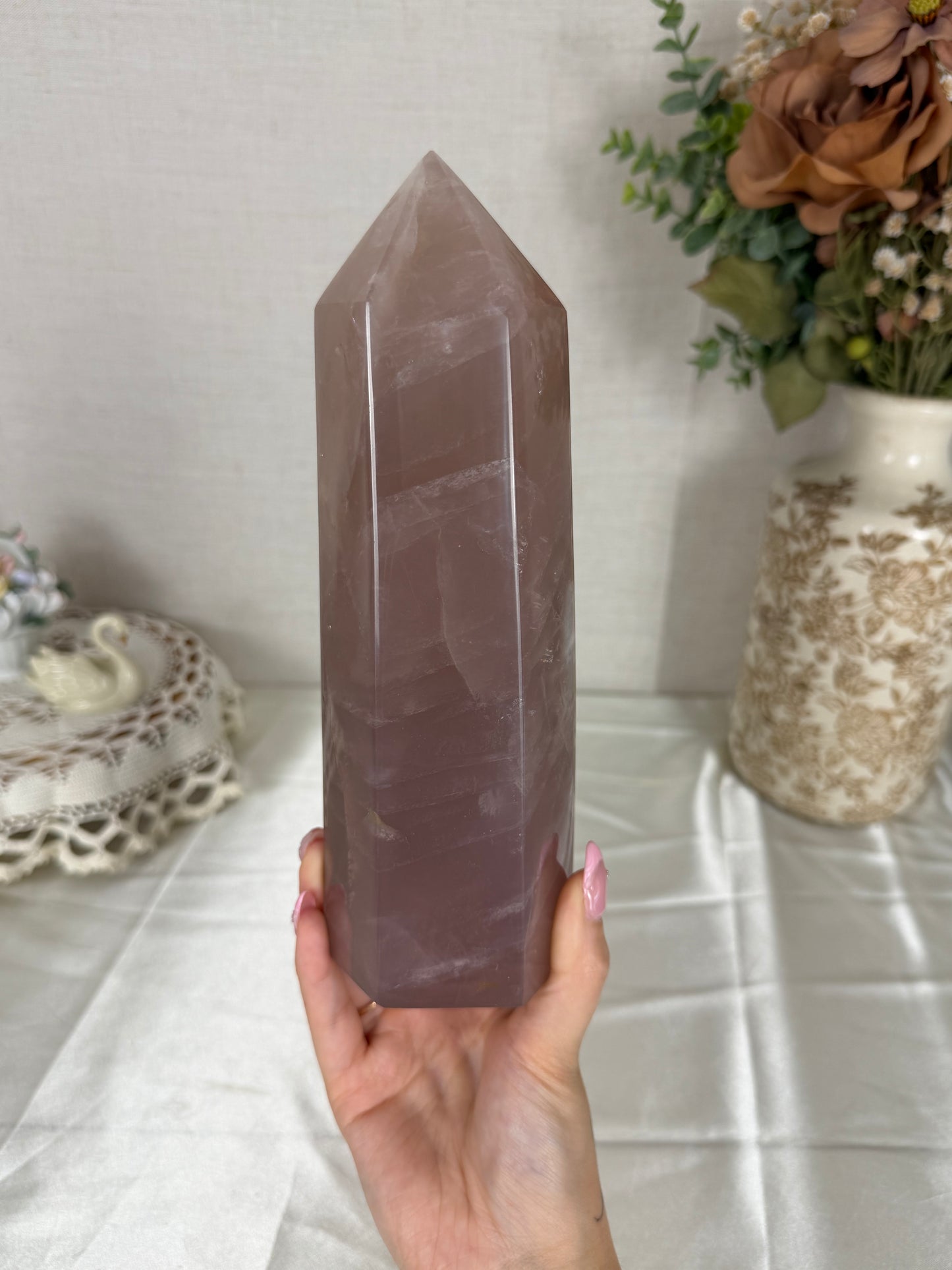 Large Brown Rose Quartz Tower (270)