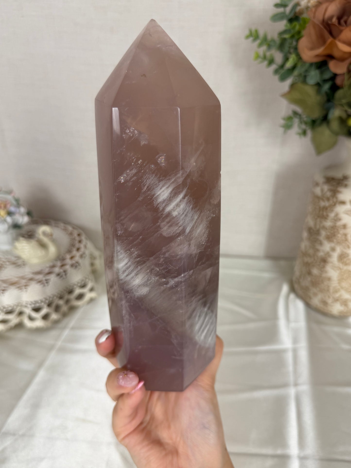 Large Brown Rose Quartz Tower (270)