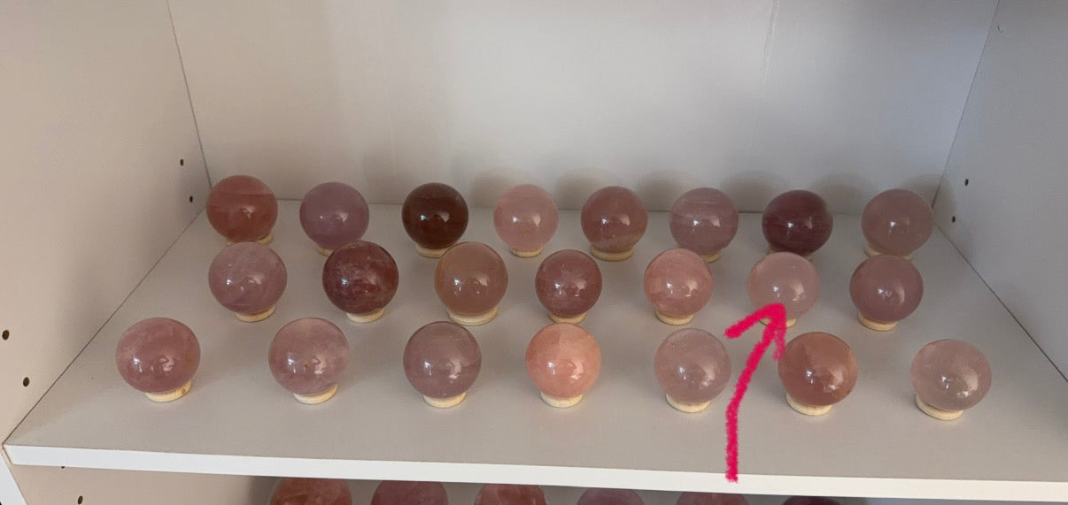 Cloudy Rose Quartz Sphere (16C)