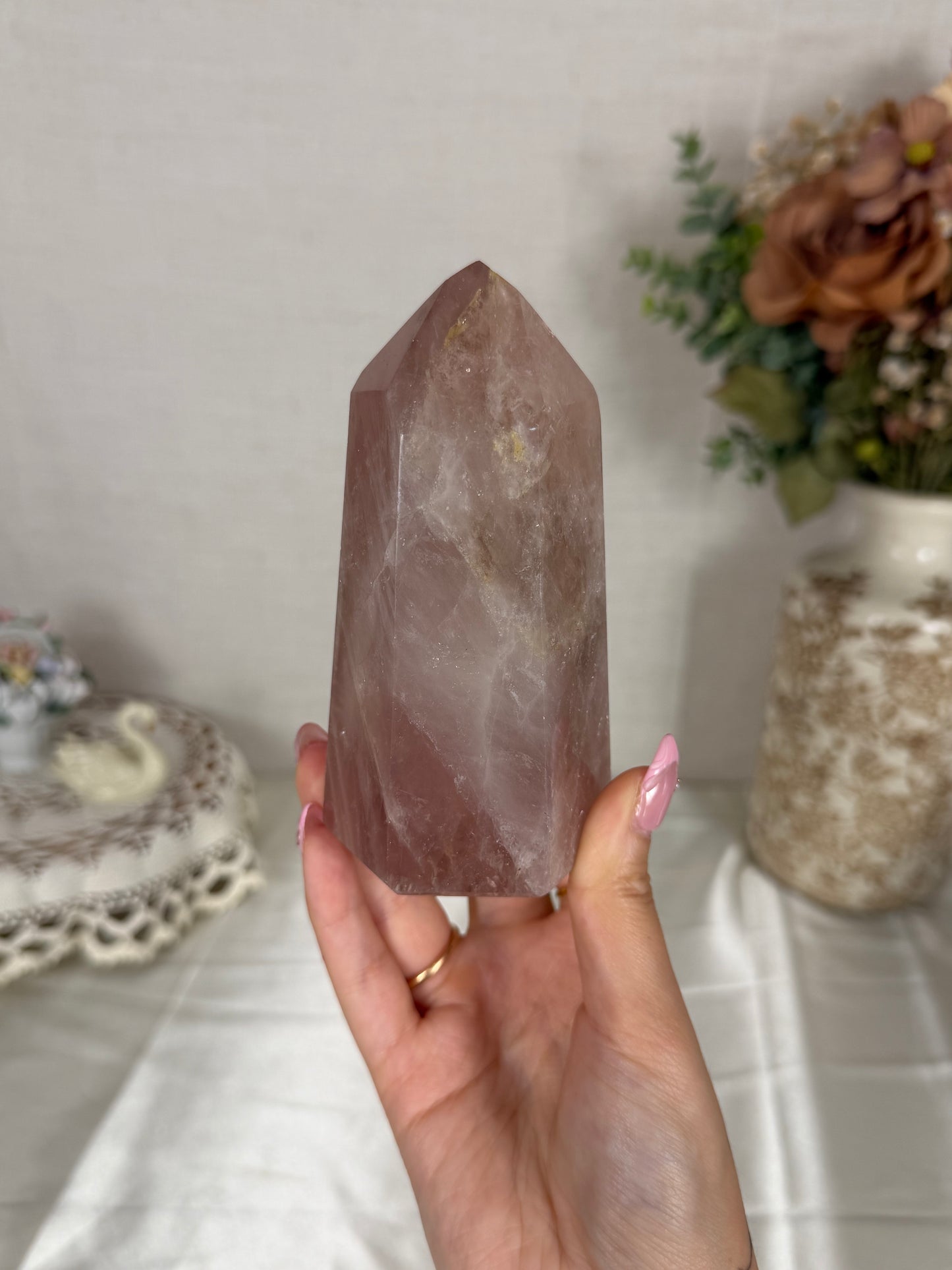 Mauve Rose Quartz Tower (56)