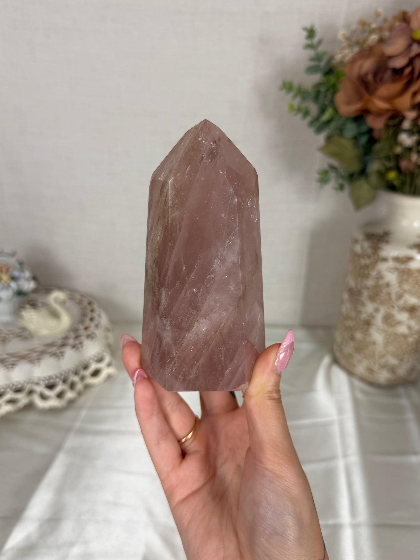 Mauve Rose Quartz Tower (56)