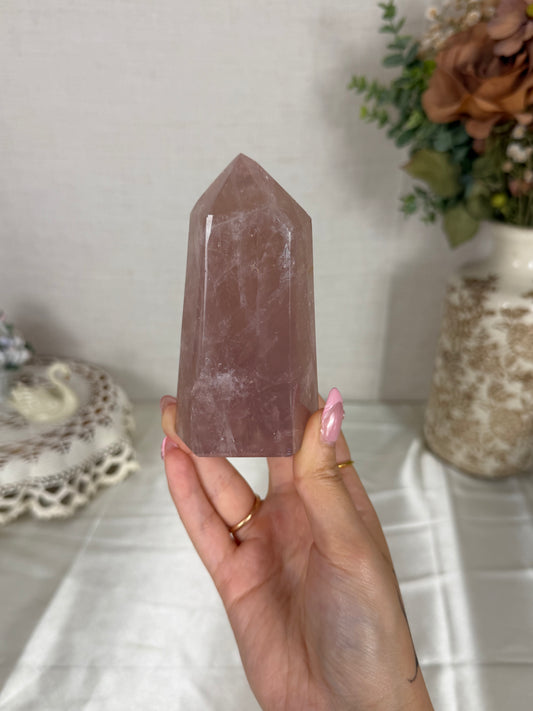 *Mauve Rose Quartz Tower (40)