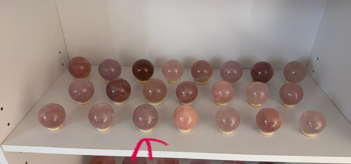 **Double Star Mauve Purple Rose Quartz Sphere (18V)