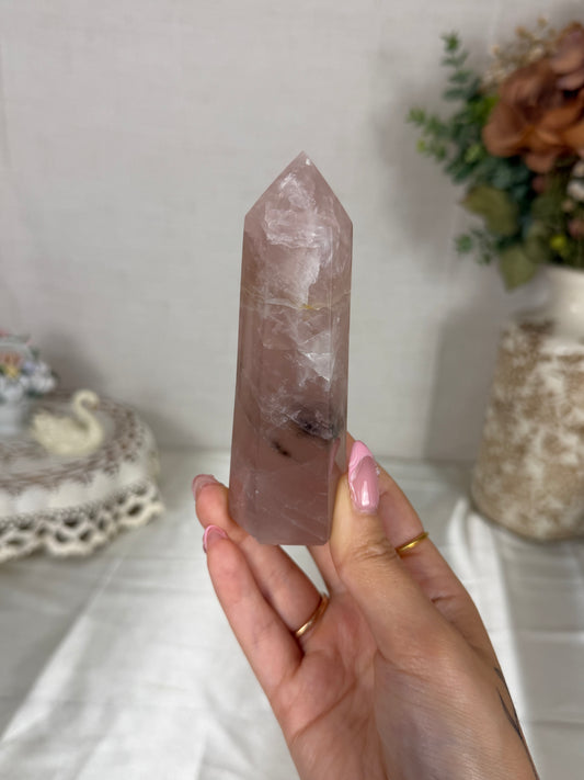 Mauve Rose Quartz Tower (18X)