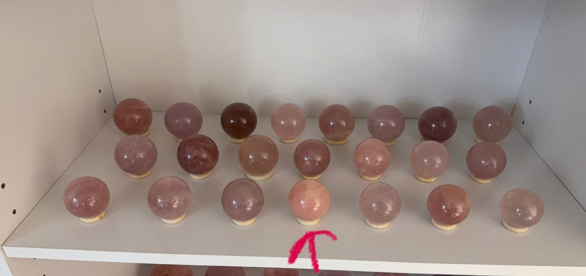 Bubblegum Pink Rose Quartz Sphere (18B)