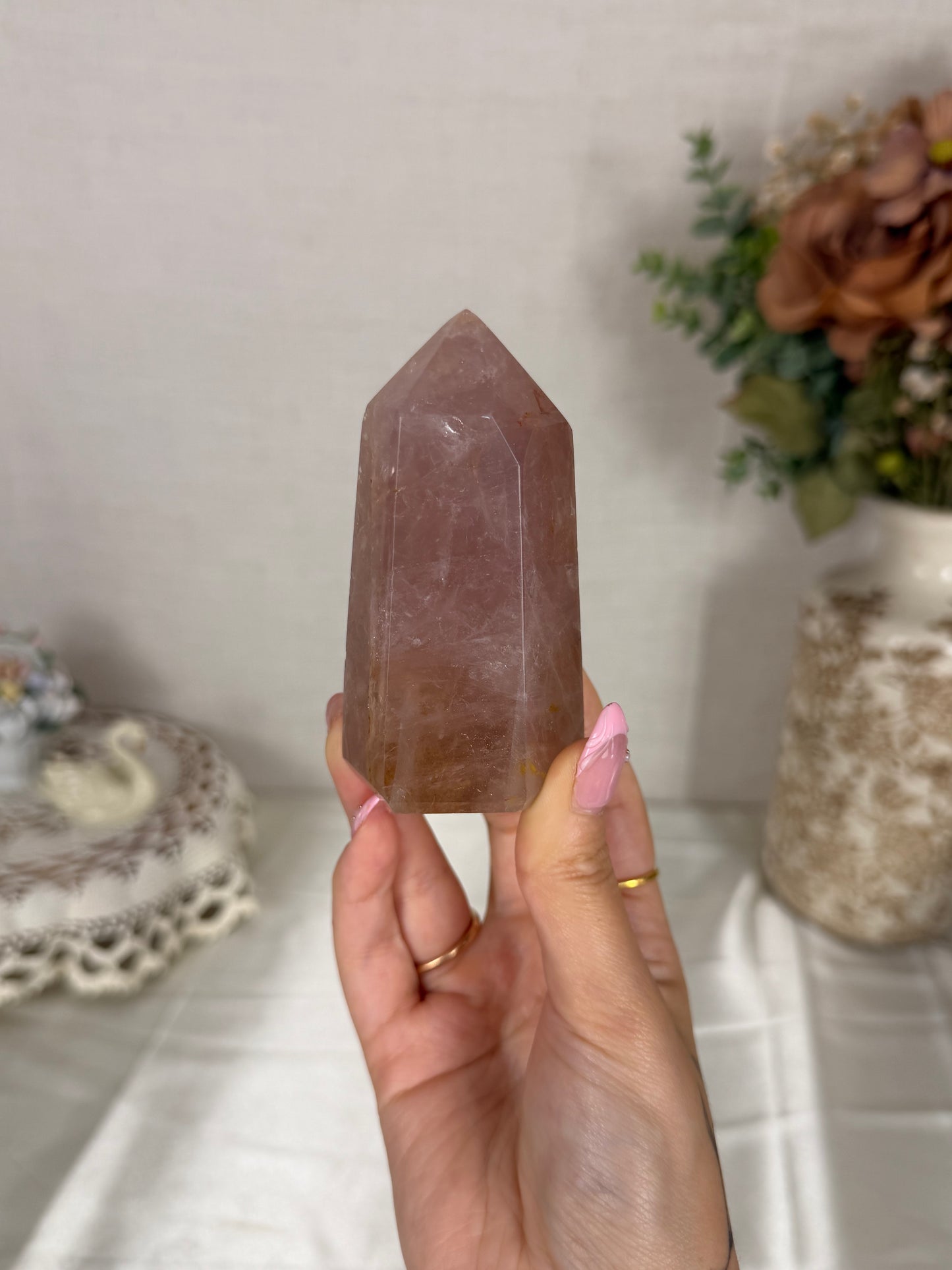 Mauve Rose Quartz Tower (25)