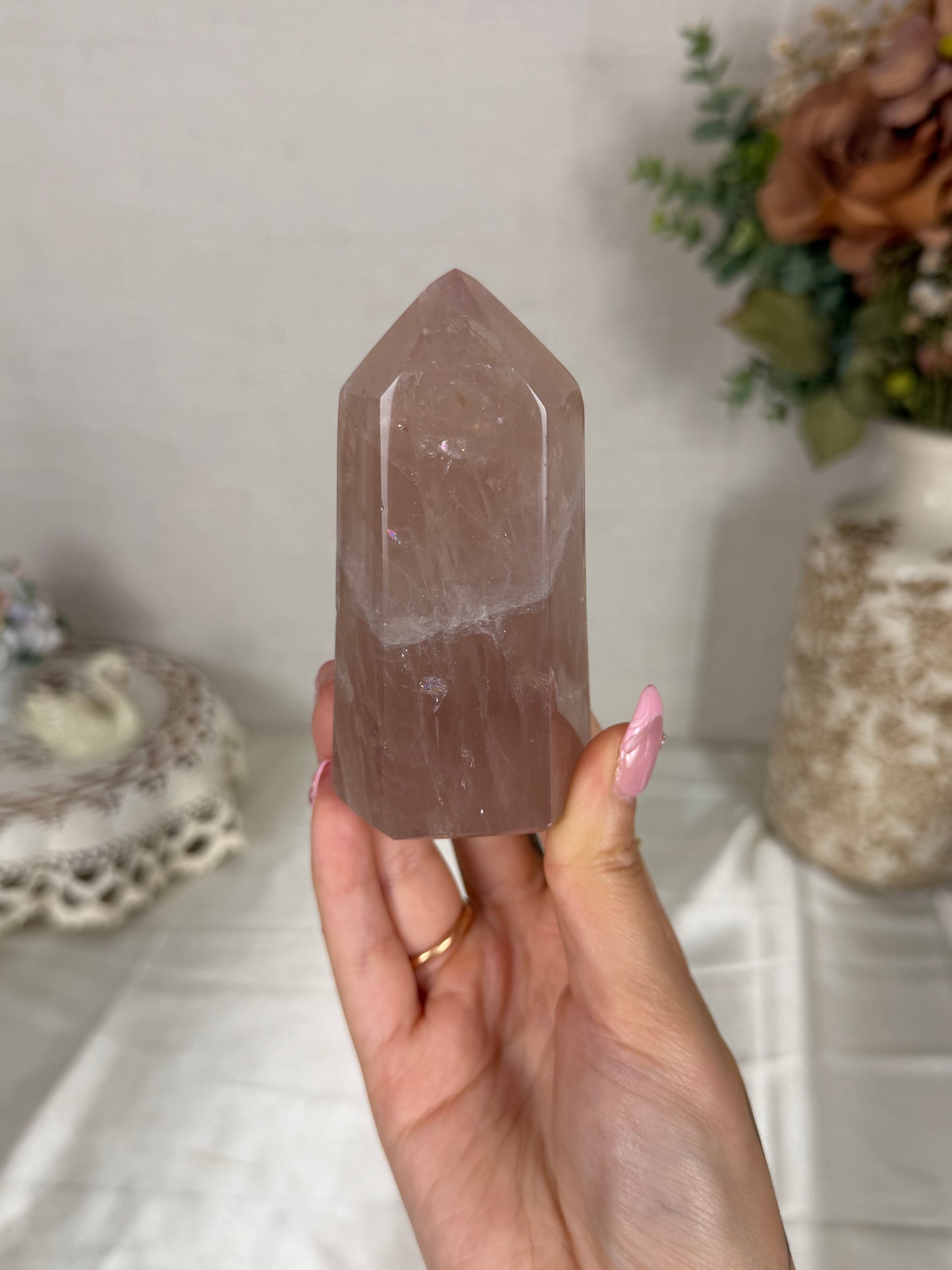 Smoky Rose Quartz Tower (28)