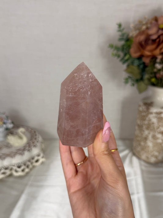 Flashy Rose Quartz Tower (26)