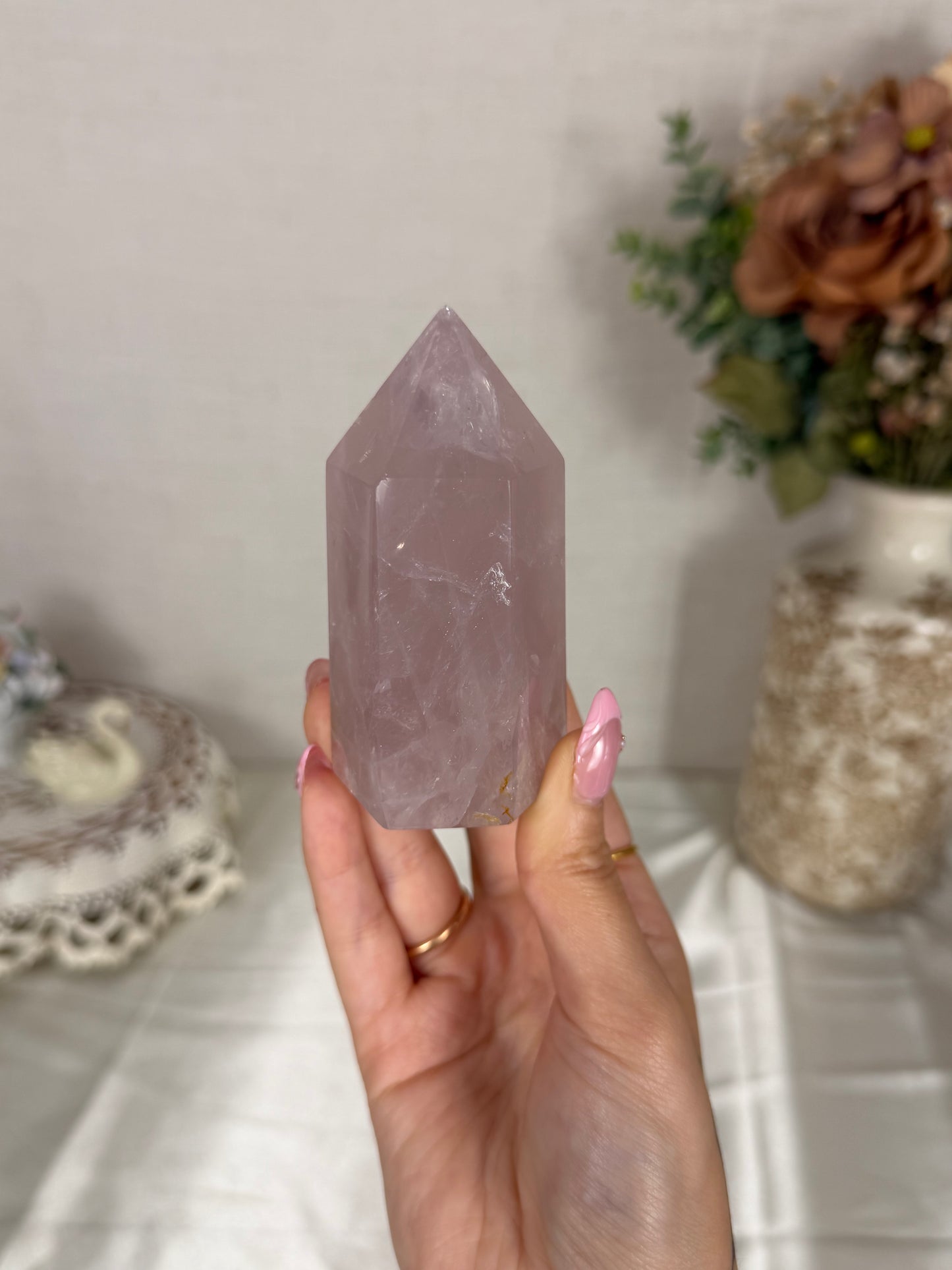 Purple/Pink Rose Quartz Tower (38)