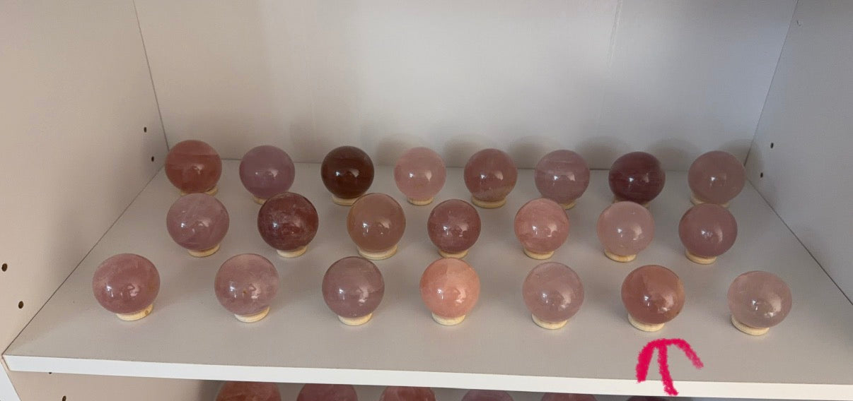 *Fall Mauve Star Rose Quartz Sphere (16F)