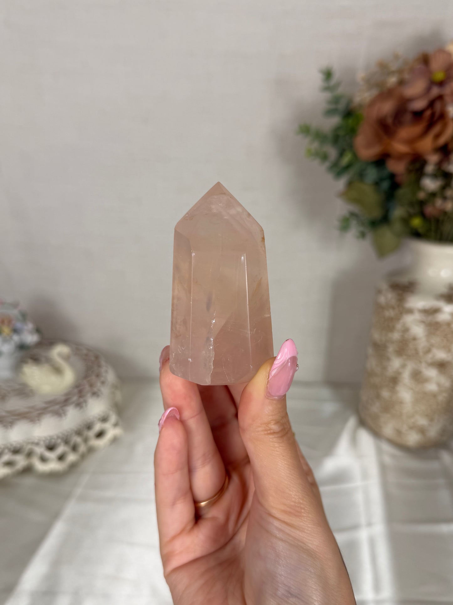 Peach Rose Quartz Tower (18C)