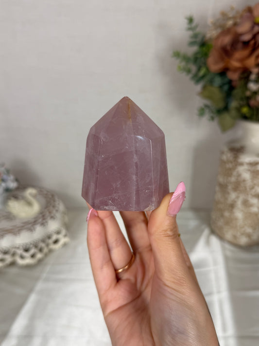 Chunky Mauve Rose Quartz Tower (30)