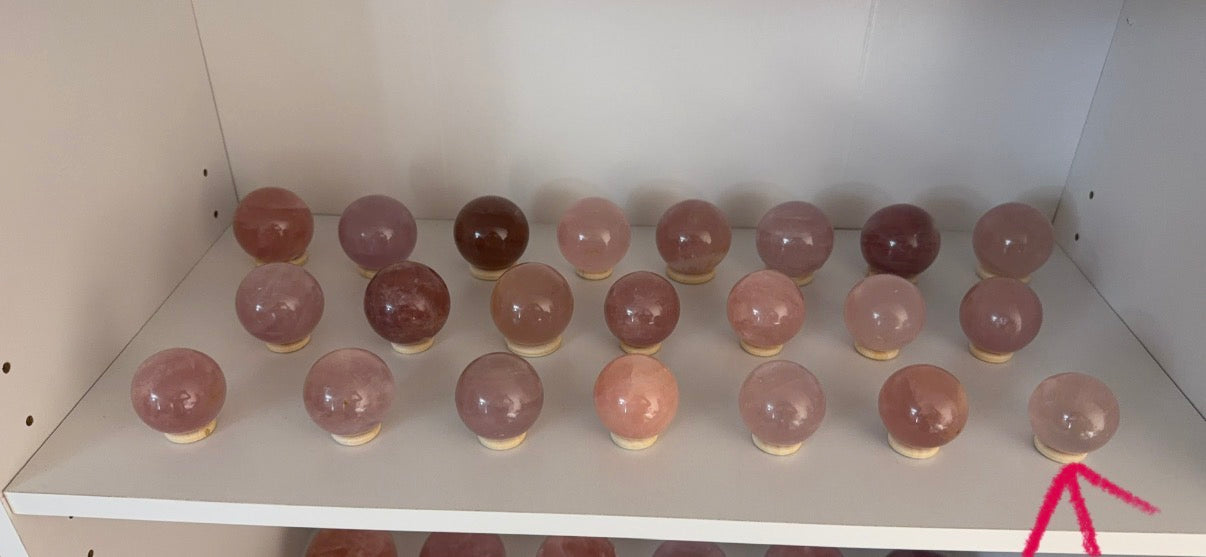 *Water Clear Star Rose Quartz Sphere (14W)