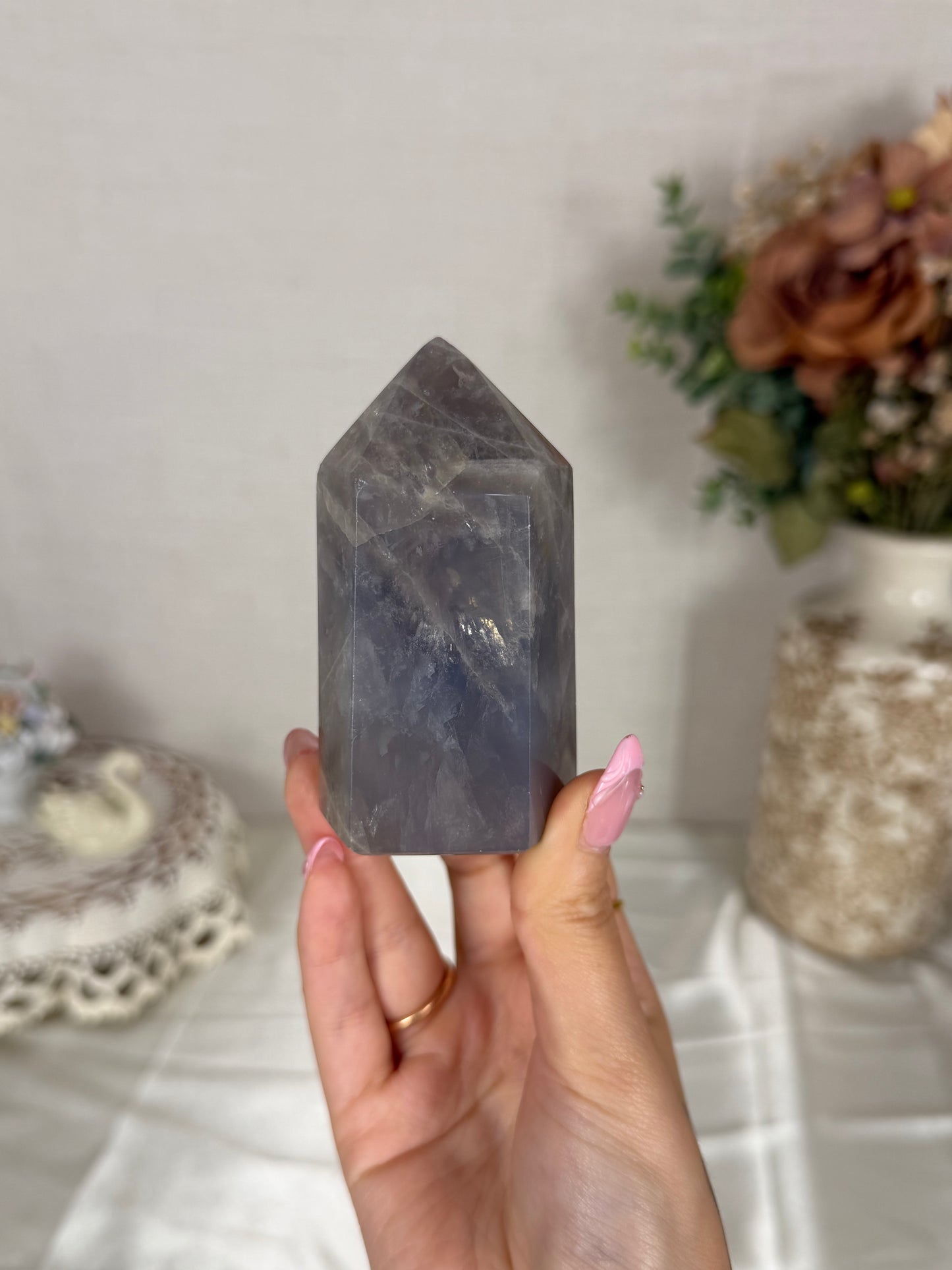 Moody Blue Rose Quartz Tower (45)