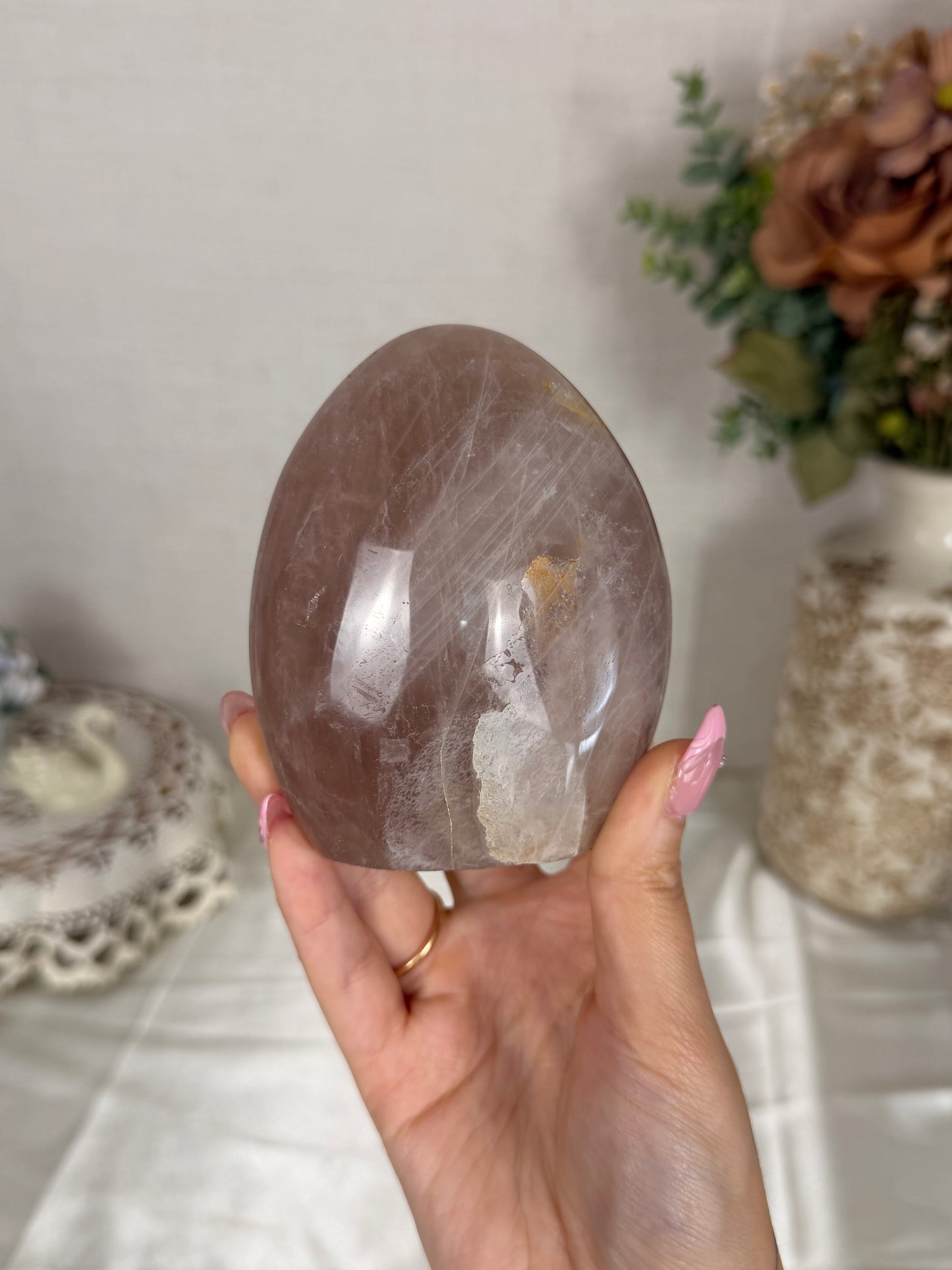 Brown Mauve Rose Quartz Freeform (48)