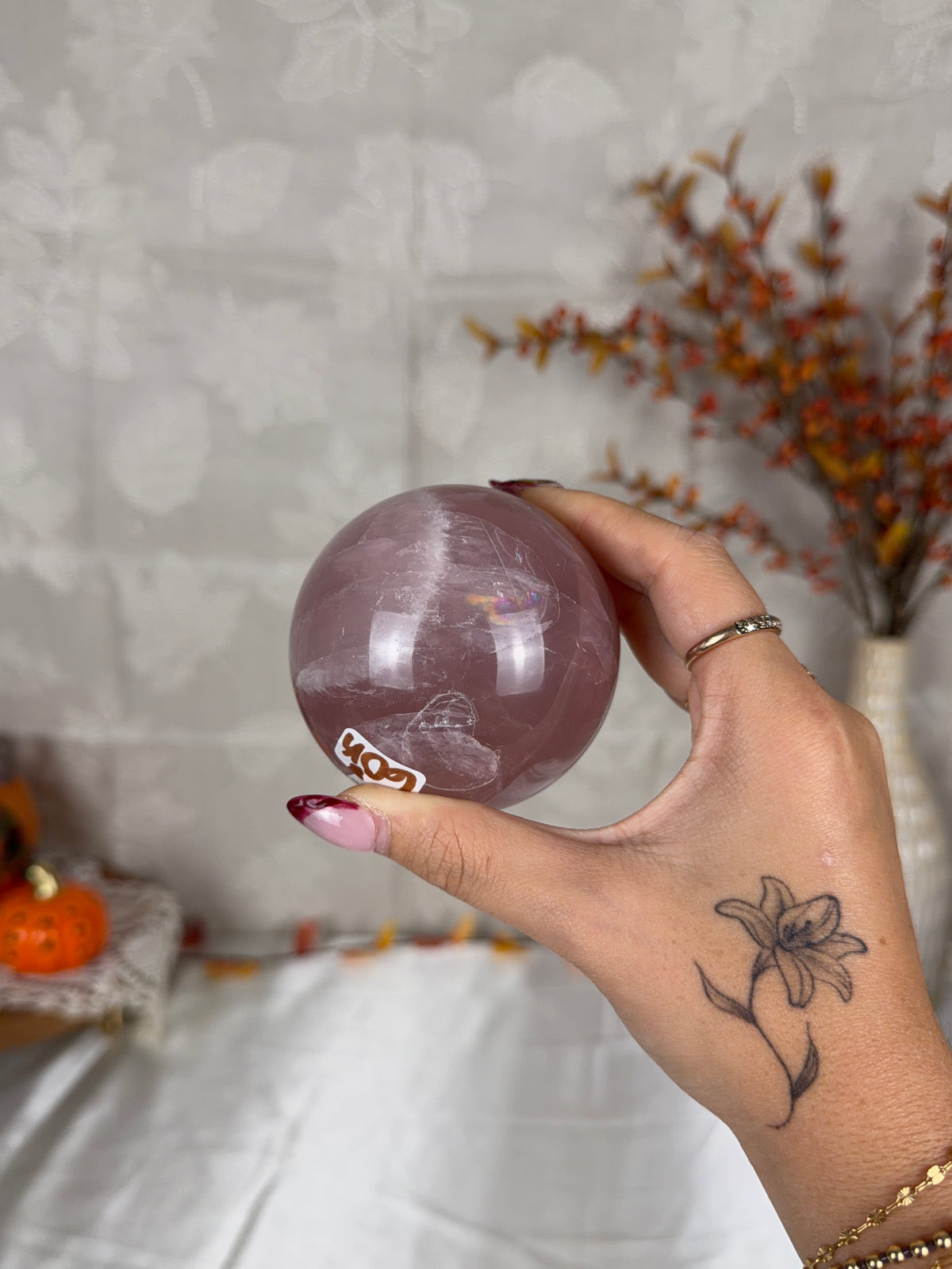 *Juicy Berry Star Rose Quartz Sphere 72mm (60K)