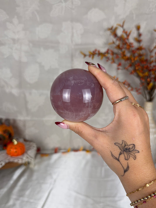 **Two-Toned Multi Star Rose Quartz Sphere 70mm (60T)