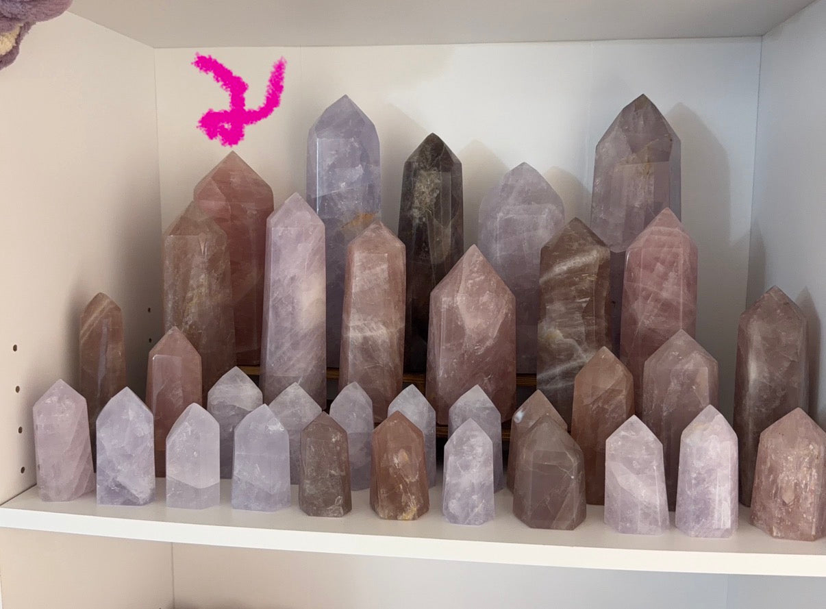 Bubblegum Pink Rose Quartz Tower (272)