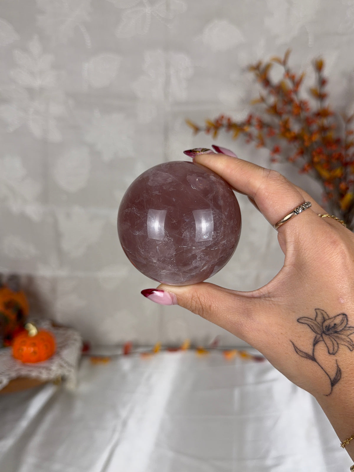 Smoky Brown Rose Quartz Sphere 68mm (60P)