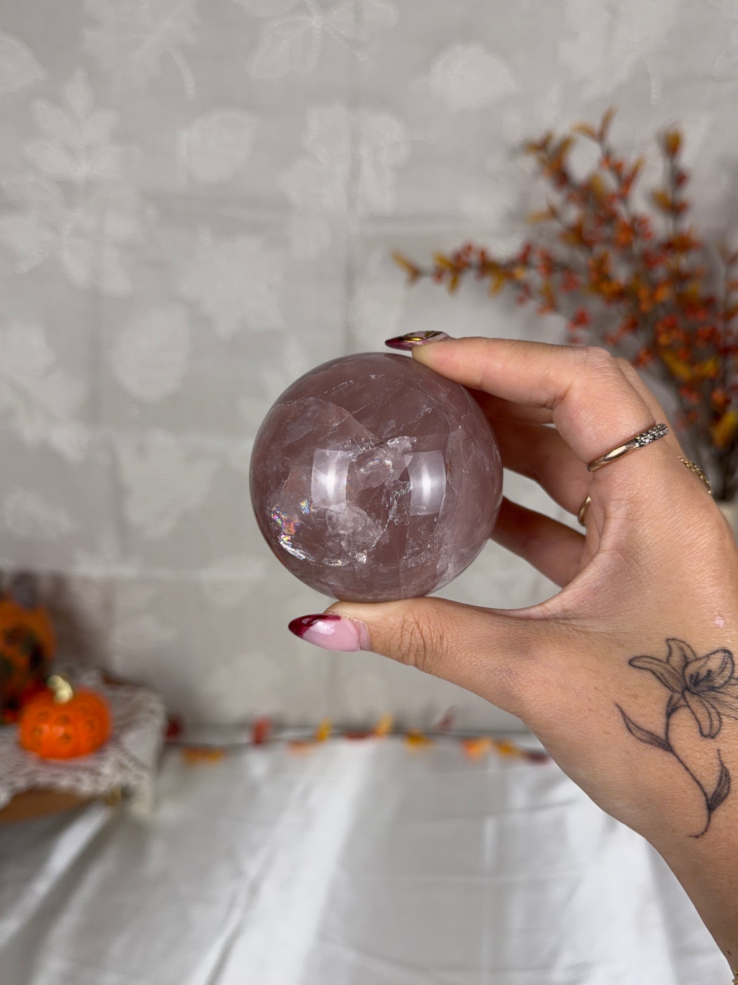 Smoky Brown Rose Quartz Sphere 68mm (60P)