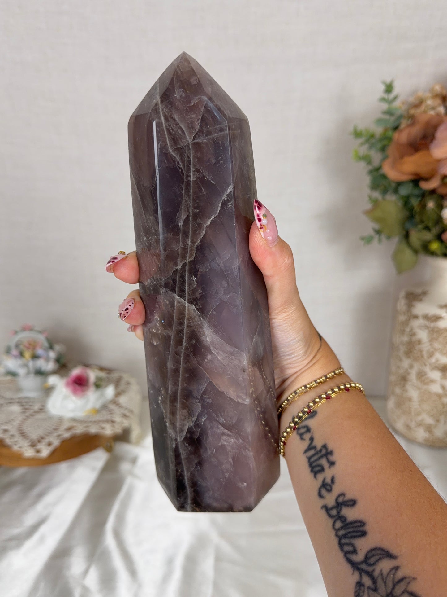 Electric Brown Rose Quartz Tower (216X)