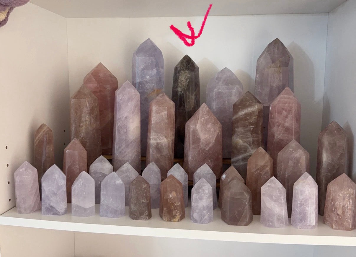 Electric Brown Rose Quartz Tower (216X)