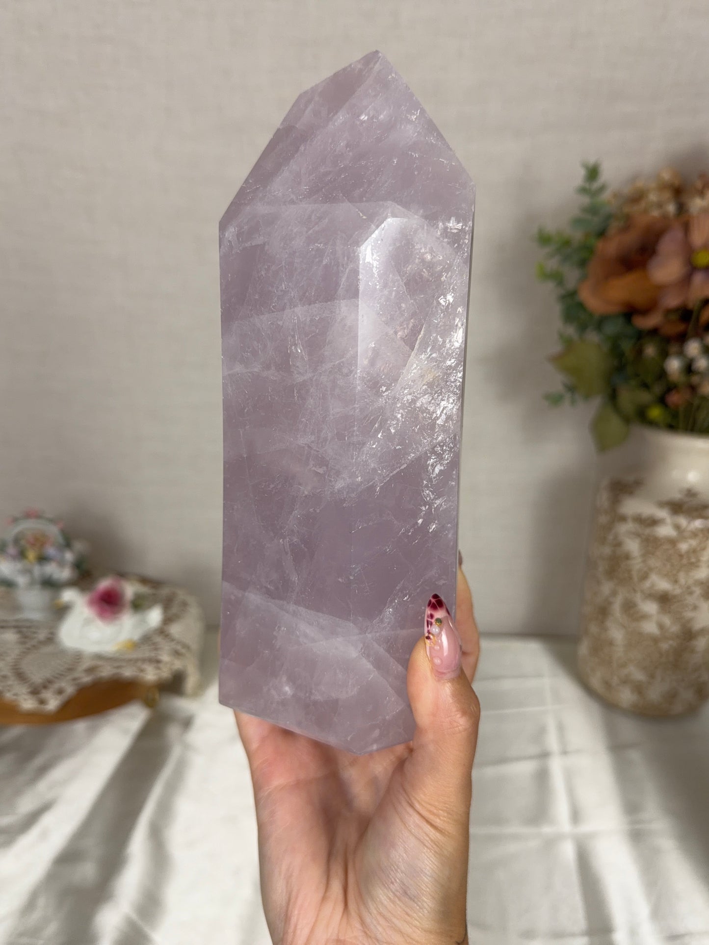 Chunky Lavender Rose Quartz Tower (302L)