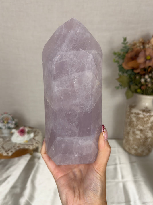 Chunky Lavender Rose Quartz Tower (302L)