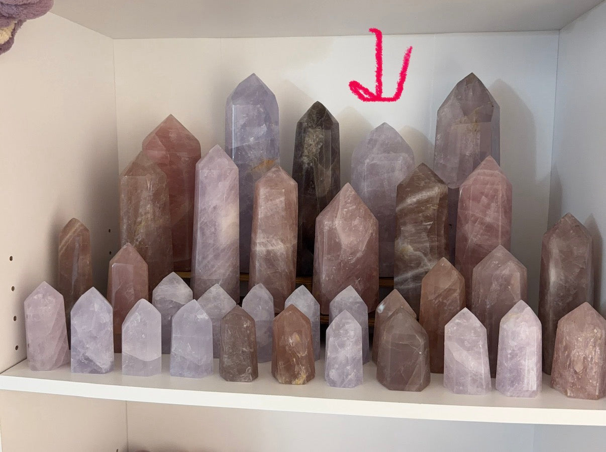Chunky Lavender Rose Quartz Tower (302L)