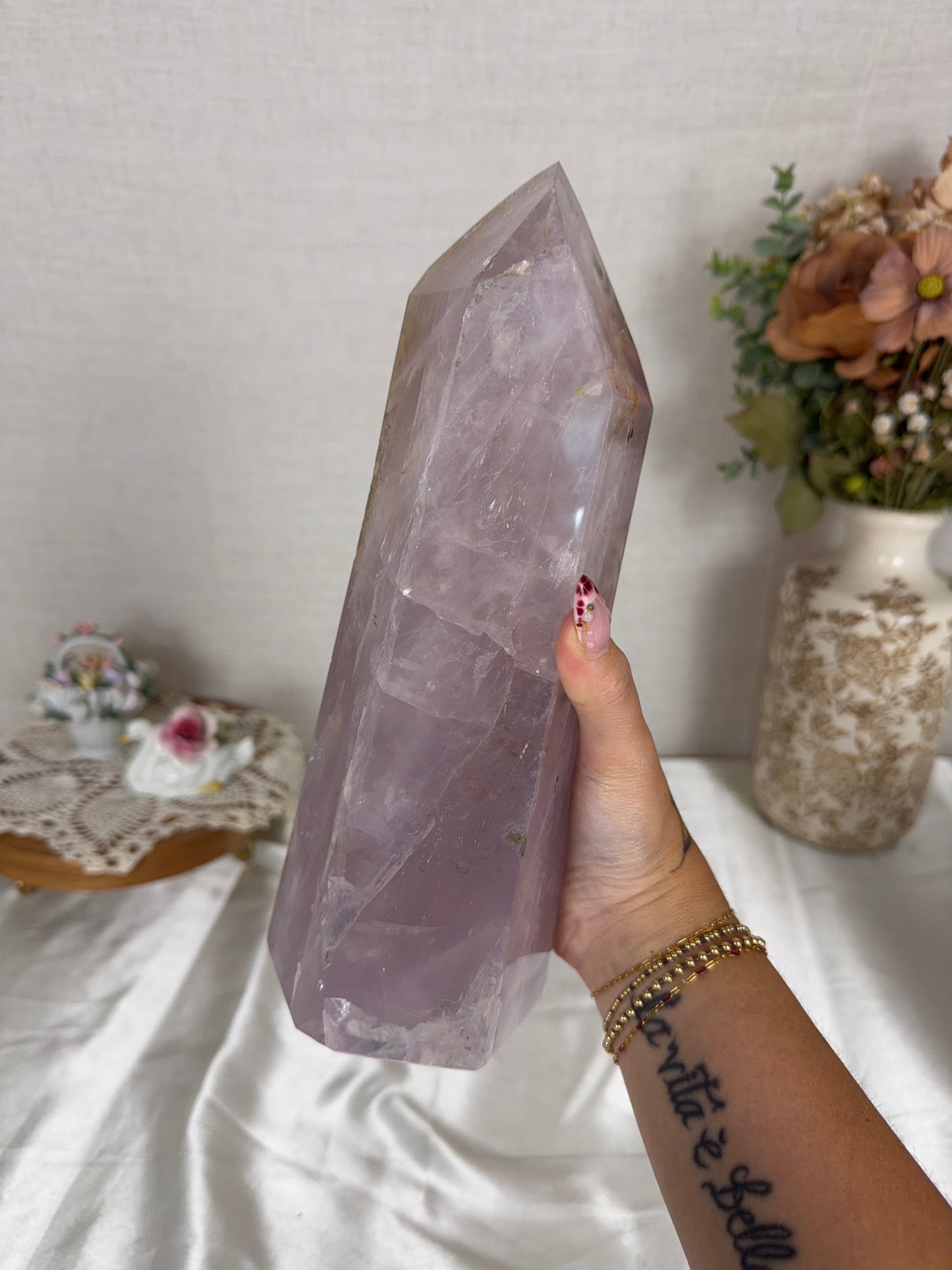 XL Lavender Rose Quartz Tower (438L)