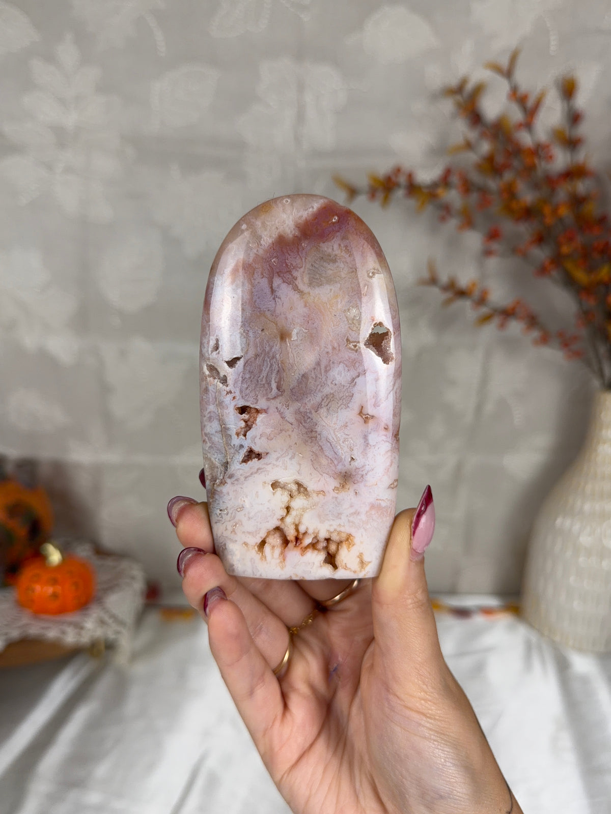 Starburst Druzy Pink Carnelian Freeform (42K)