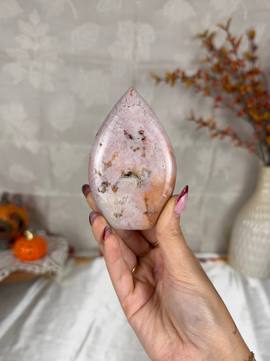Pastel Druzy Pink Carnelian Flame (34F)