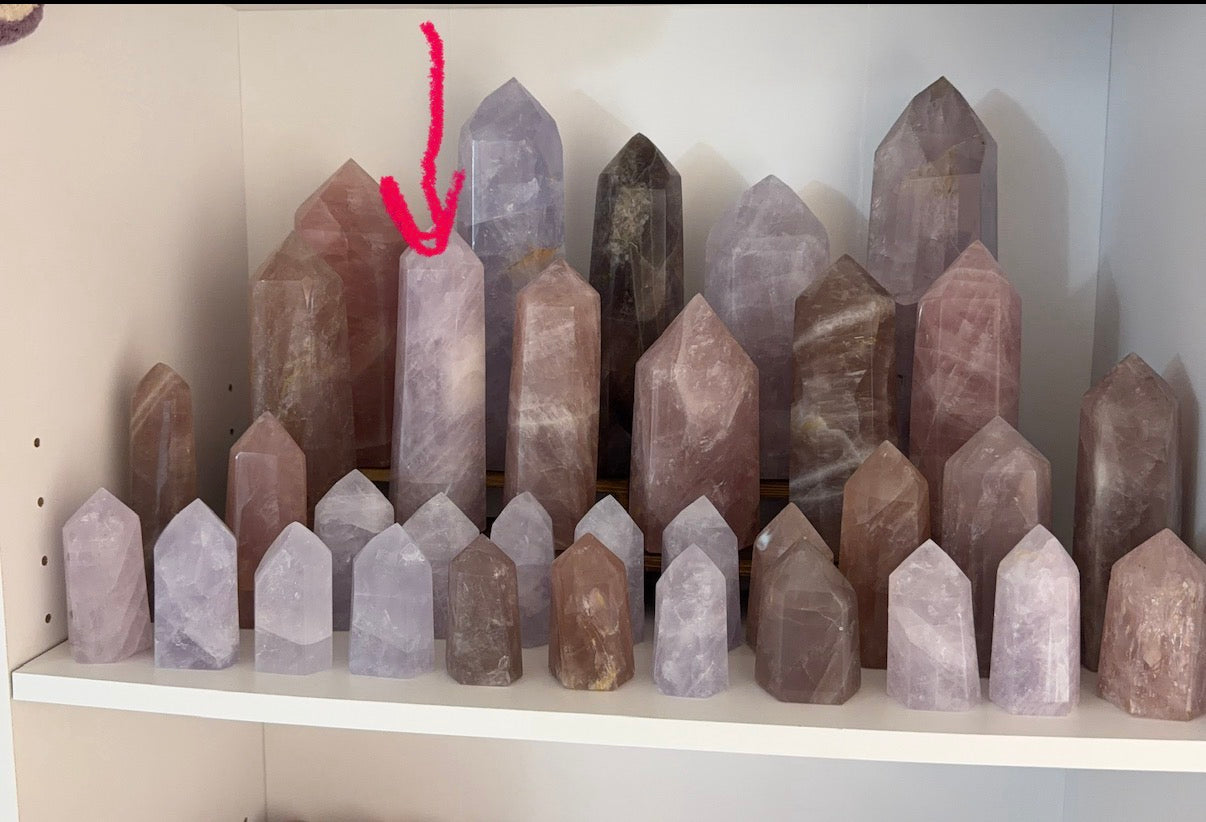 Lavender Rose Quartz Tower (158L)