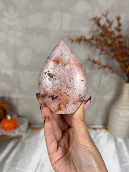 Peachy Druzy Pink Carnelian Flame (44Z)