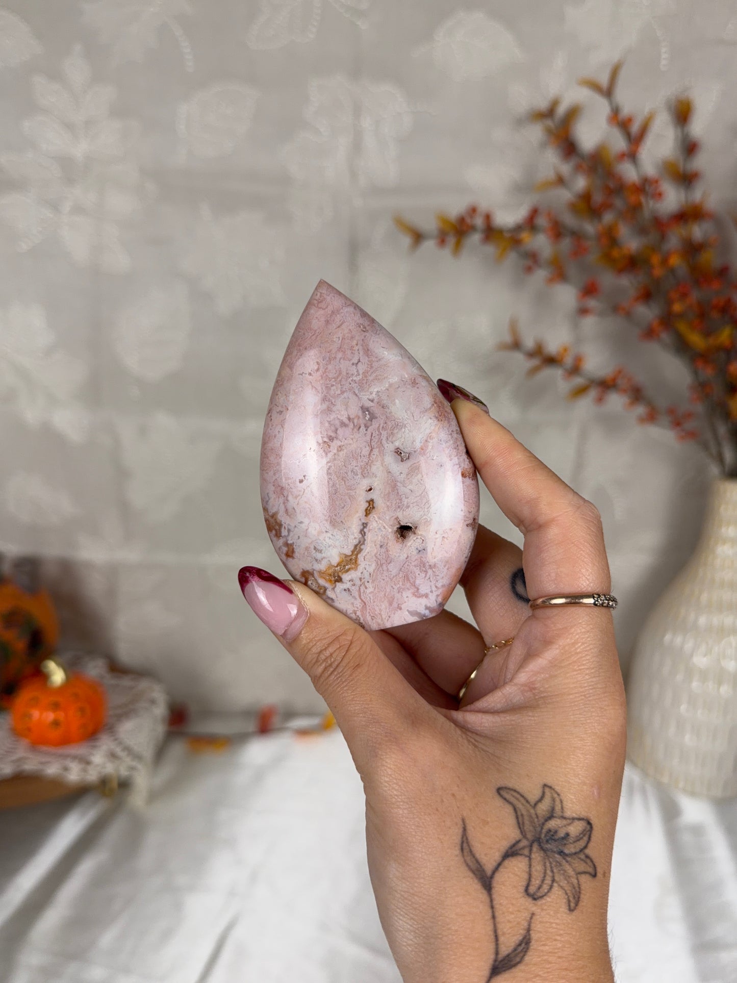 Toasted Druzy Pink Carnelian Flame (34V)