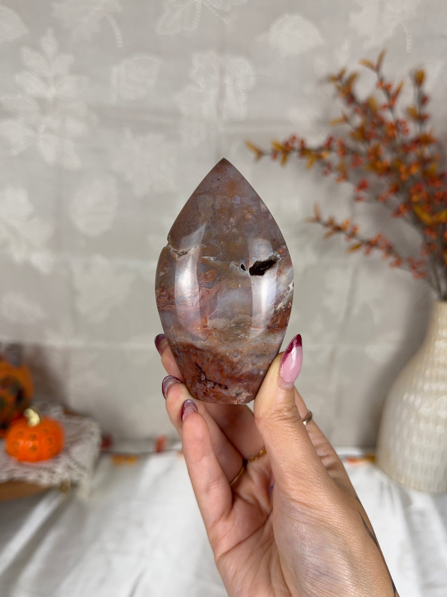 Druzy Pink Dendritic Agate Flame (38Z)