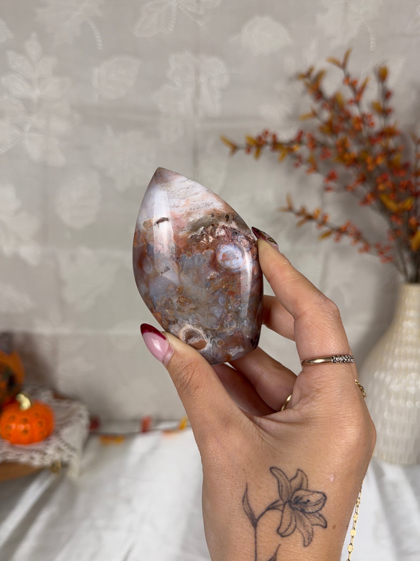 Druzy Pink Dendritic Agate Flame (34E)